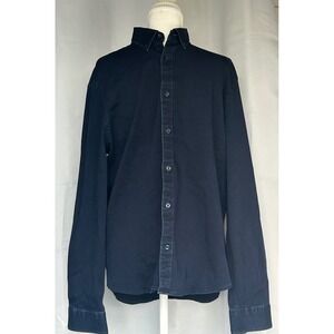 Mens Express navy Blue Button Down Shirt long sleeve.